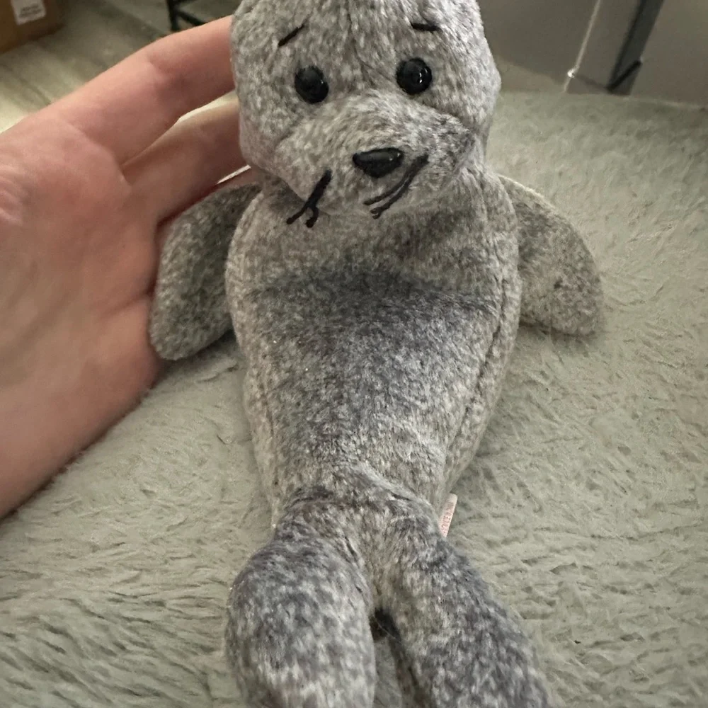 Charming Gray Seal Plush Toy for Small Pets